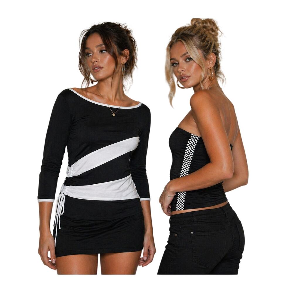 Bebe & Arden B Y2K Top Bundle NWT Size L Boatneck Tube